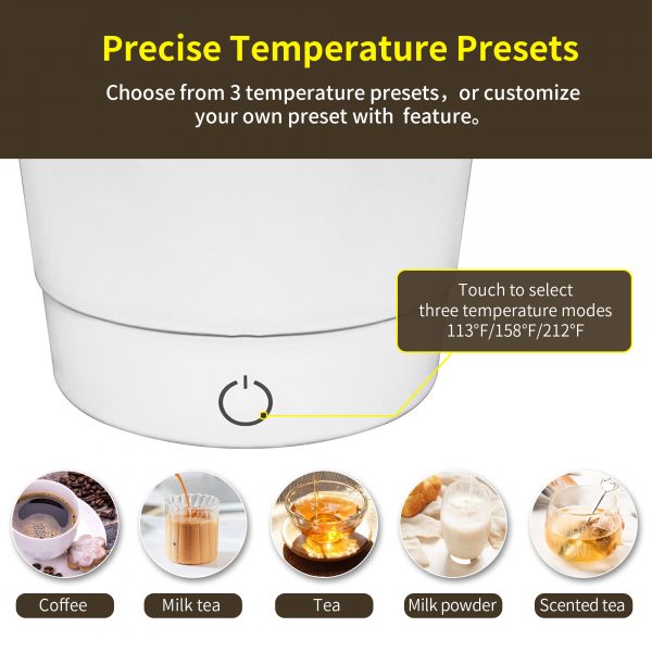 DULO App Bottles Temperature Control Kettle Smart Electric Coffee Mug Warmer, Heater Travel Cup, Self Heated Coffee Cup, Smart Coffee Mug - Image 4